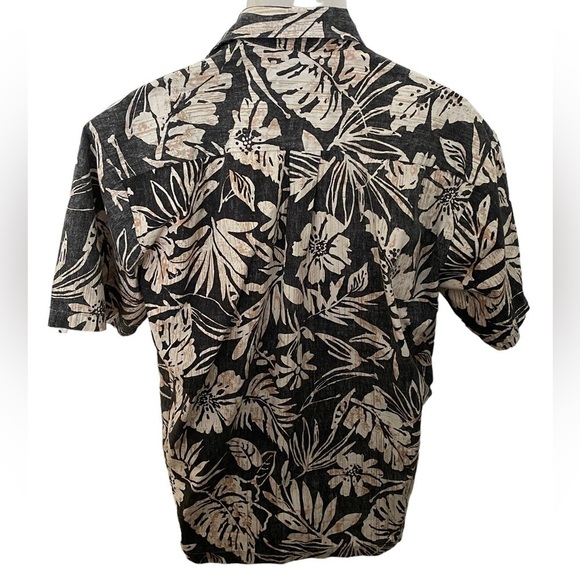 COOKE STREET Reverse Print Grey & Tan Aloha Hawaiian Tropical Shirt Men L Large - Picture 3 of 6